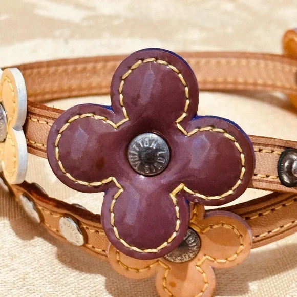 Authentic Louis Vuitton Tan Leather Double Strap Bracelet - Picture 10 of 14